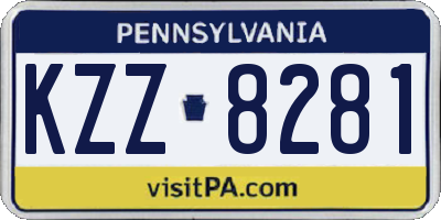 PA license plate KZZ8281