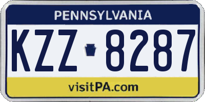 PA license plate KZZ8287