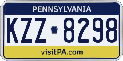 PA license plate KZZ8298