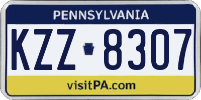 PA license plate KZZ8307