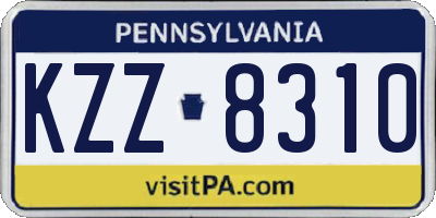 PA license plate KZZ8310