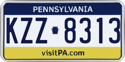 PA license plate KZZ8313