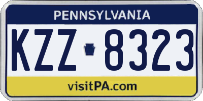 PA license plate KZZ8323