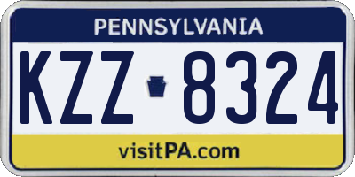PA license plate KZZ8324