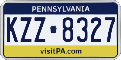 PA license plate KZZ8327