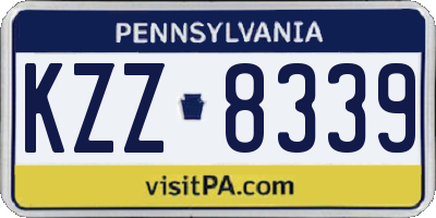 PA license plate KZZ8339