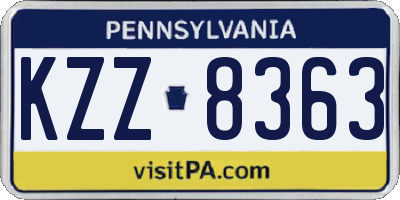 PA license plate KZZ8363