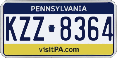 PA license plate KZZ8364