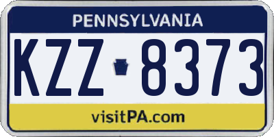 PA license plate KZZ8373