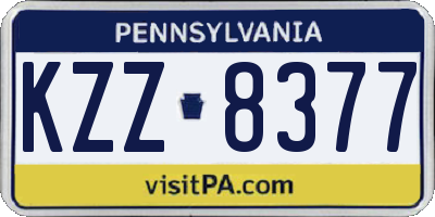 PA license plate KZZ8377