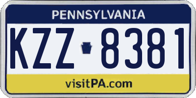 PA license plate KZZ8381