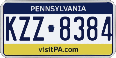 PA license plate KZZ8384