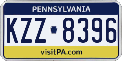 PA license plate KZZ8396