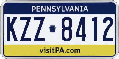 PA license plate KZZ8412