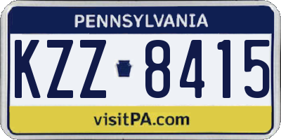 PA license plate KZZ8415