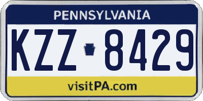 PA license plate KZZ8429