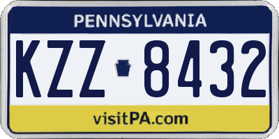 PA license plate KZZ8432