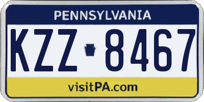 PA license plate KZZ8467