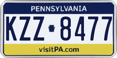 PA license plate KZZ8477