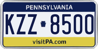 PA license plate KZZ8500