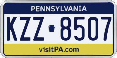 PA license plate KZZ8507