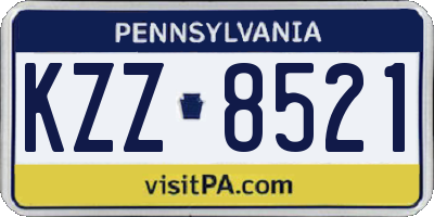 PA license plate KZZ8521