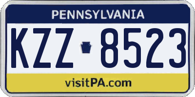 PA license plate KZZ8523