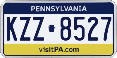 PA license plate KZZ8527