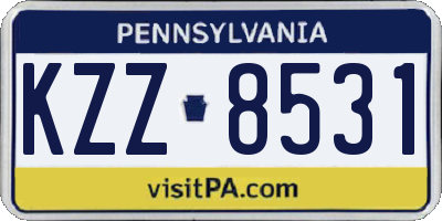 PA license plate KZZ8531