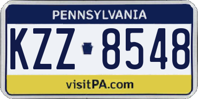 PA license plate KZZ8548