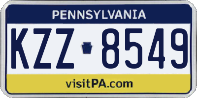 PA license plate KZZ8549