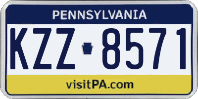 PA license plate KZZ8571