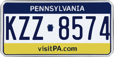 PA license plate KZZ8574