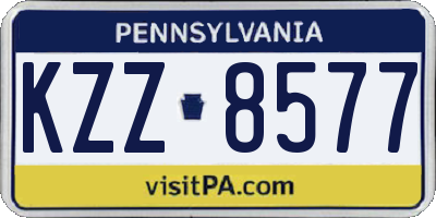 PA license plate KZZ8577