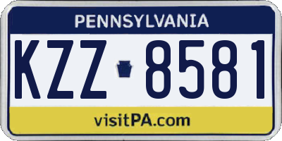 PA license plate KZZ8581