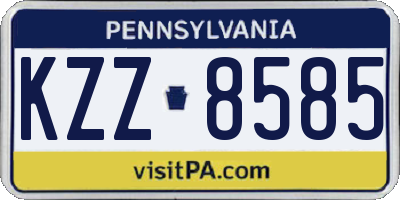 PA license plate KZZ8585