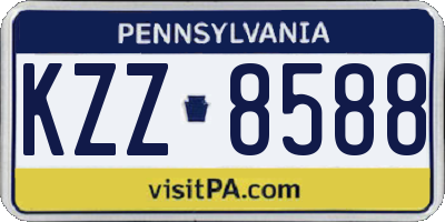 PA license plate KZZ8588