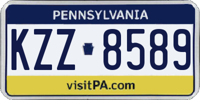 PA license plate KZZ8589