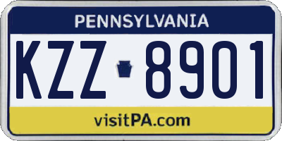 PA license plate KZZ8901