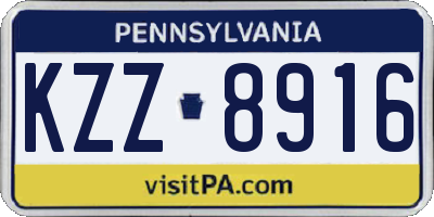 PA license plate KZZ8916