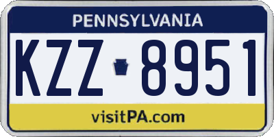 PA license plate KZZ8951