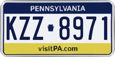PA license plate KZZ8971