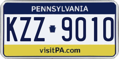 PA license plate KZZ9010