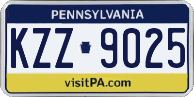 PA license plate KZZ9025
