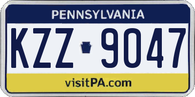 PA license plate KZZ9047