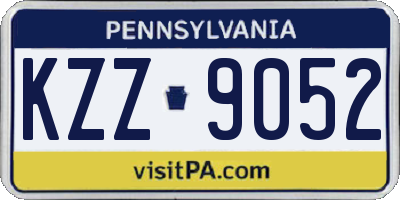 PA license plate KZZ9052