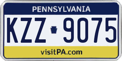 PA license plate KZZ9075