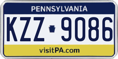 PA license plate KZZ9086