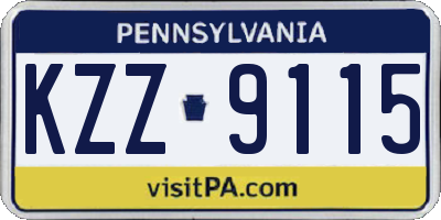PA license plate KZZ9115