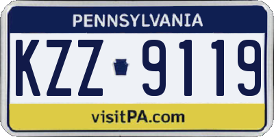 PA license plate KZZ9119